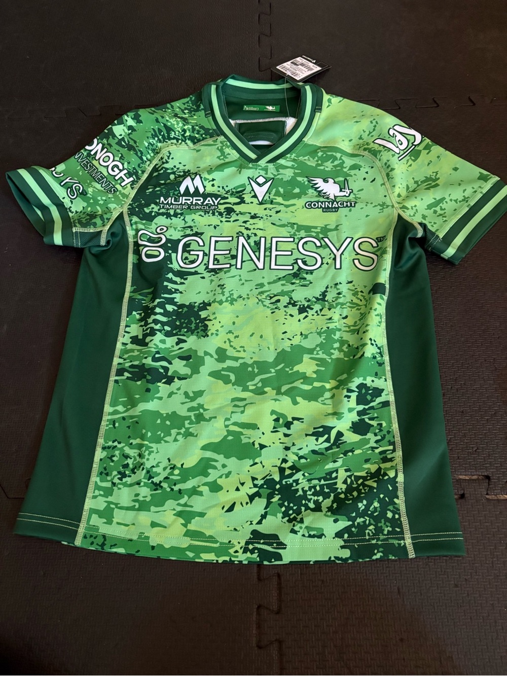 Connacht Rugby Home Jersey Macron Size Small Green Genesys NWT